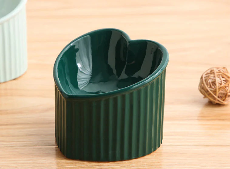 Gamelle pour Animaux en Céramique Durable et Pratique en forme de coeur