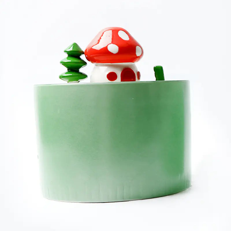 Fontaine à eau en céramique pour animal de compagnie - Design champignons