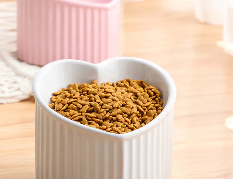 Gamelle pour Animaux en Céramique Durable et Pratique en forme de coeur